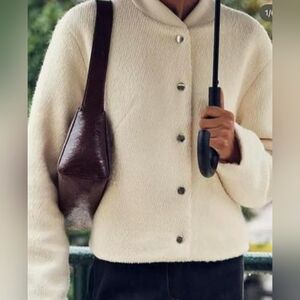 Zara Cream Textured Jacket